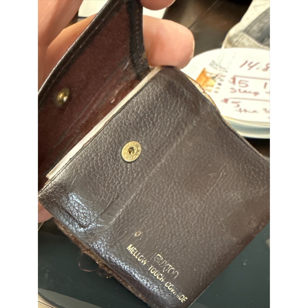 Vintage Buxton Mellow Touch‎ Cowhide Brown Leather Card Case Wallet